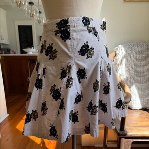 Free People Black and Brown Floral Mini Skirt